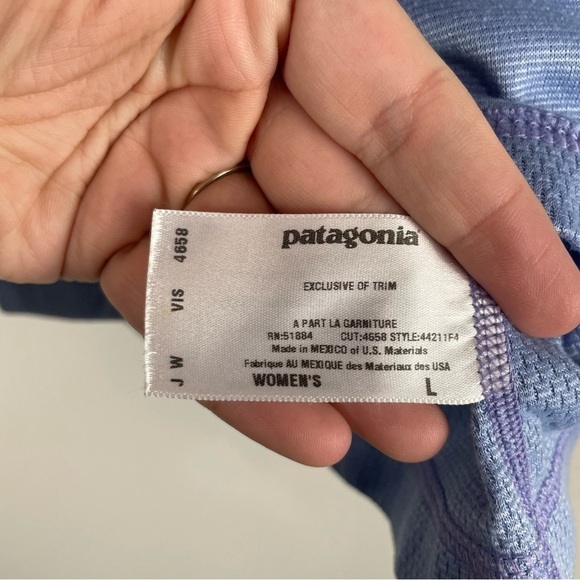 Patagonia Blue Long Sleeve Capilene Crew Neck Top Size Large - Picture 6 of 7